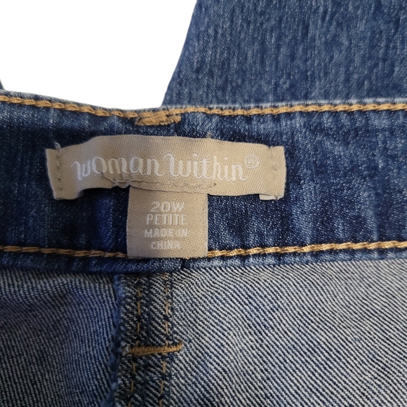 Woman Within Size 20W Petite High Rise Denim Blue Jeans Straight Leg - Picture 3 of 5